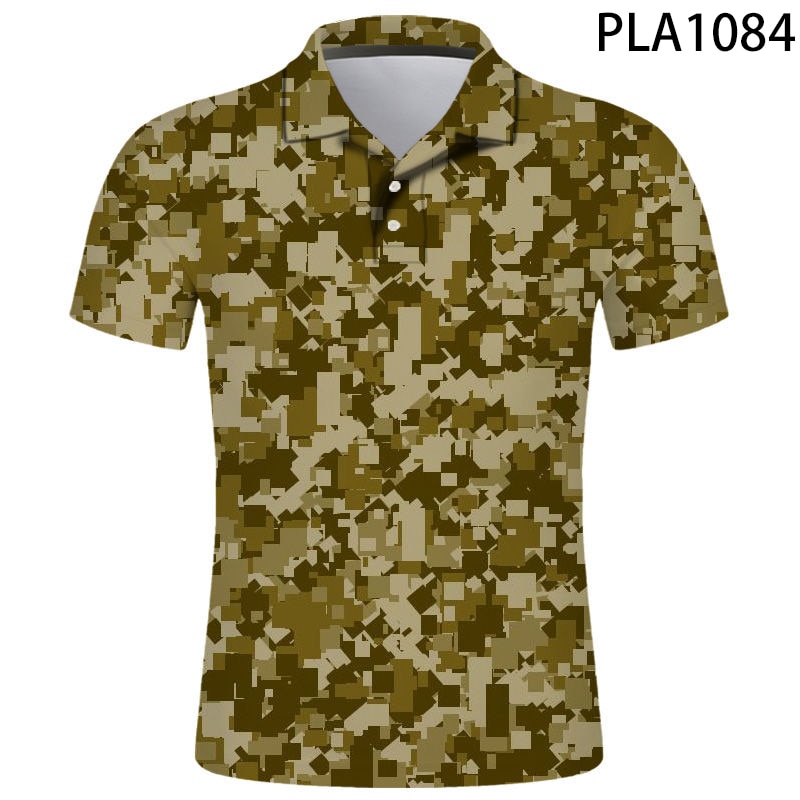 Camouflage 3D Printed Summer Comics Shirts Fashion Streetwear Ropa De Hombre Short Sleeve Cool Men Camisas Ropa Cool Polo Homme