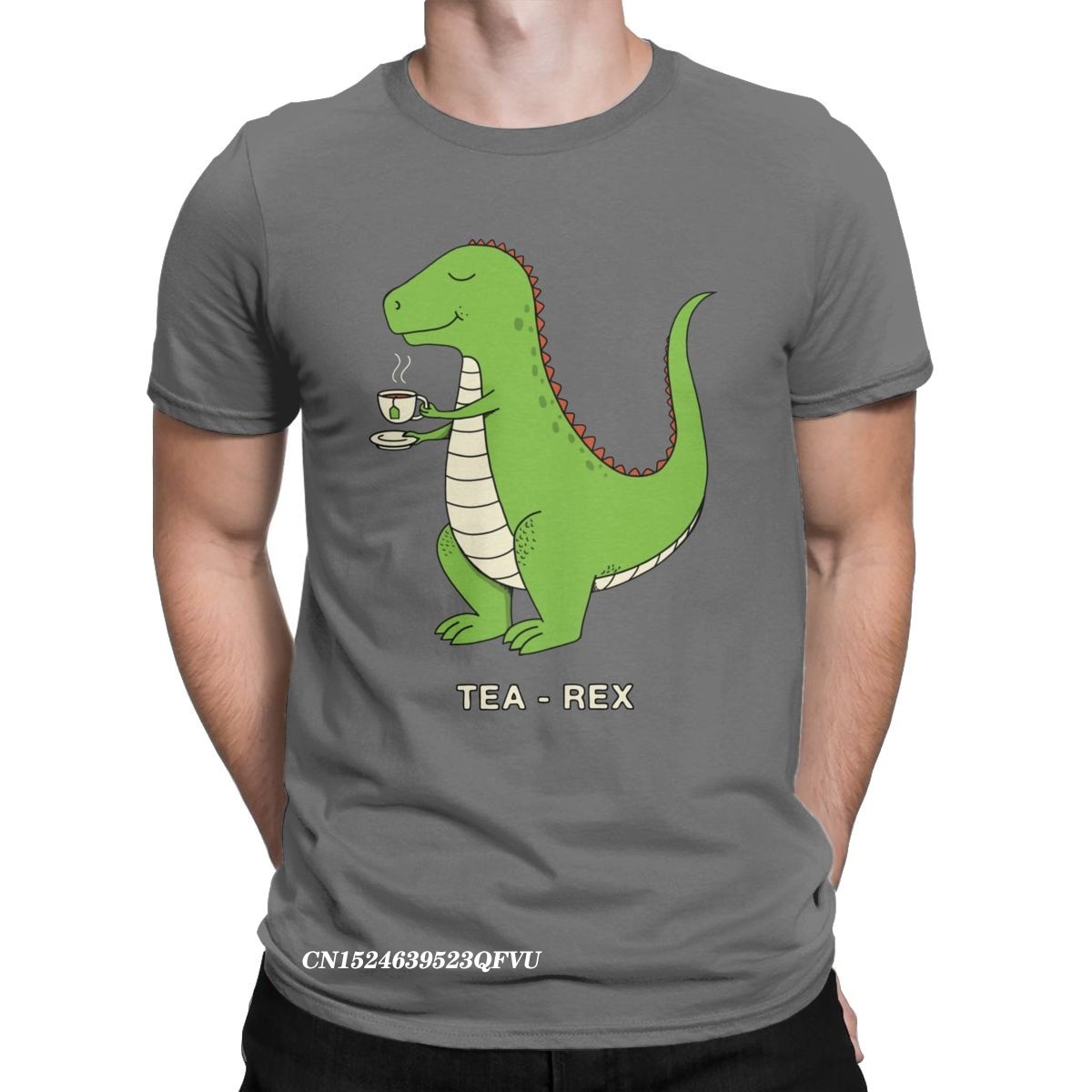 Tea Rex Men Tshirt Funny Tees Harajuku Crewneck Tee Shirt Cotton Birthday Present Clothes Oversized
