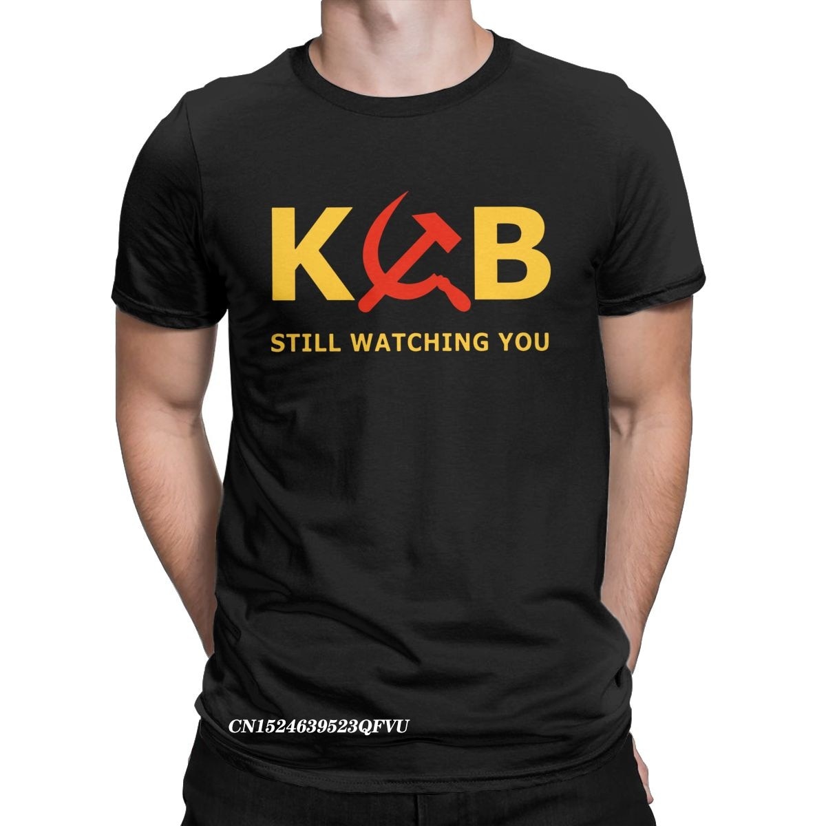 CCCP KGB Still Watching You Tops T Shirts Men's Cotton Novelty T-Shirts Round Neck Tees Harajuku Clothing Big Size