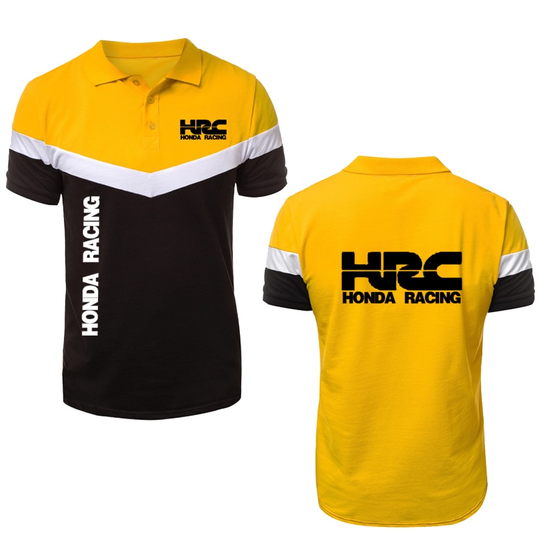 2022 New Summer Polo shirt mens HRC car logo print Fashion Casual Color Contrast brand cotton Men's Short Sleeve Top