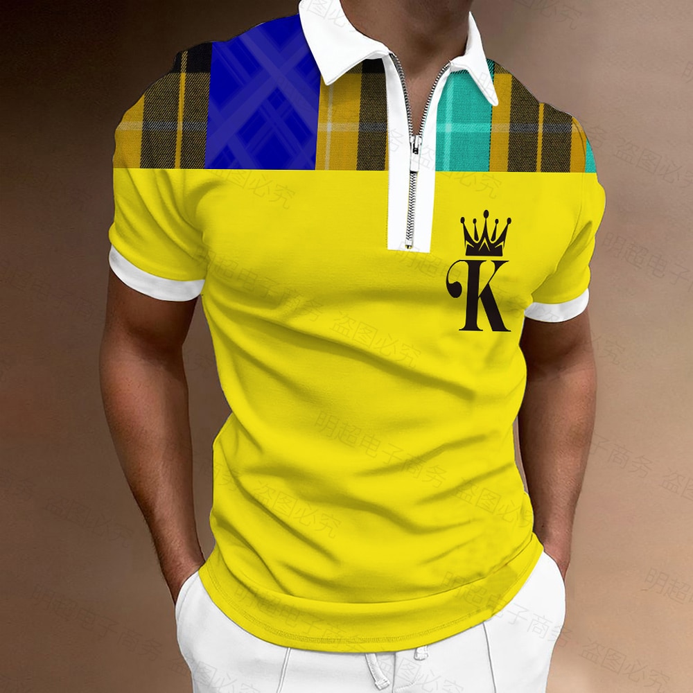 New Fashion 2021 Summer Men's Polo Shirt T-Shirt Men's Casual Suit Simple Lapel Short Sleeve Oversized 3D Printing