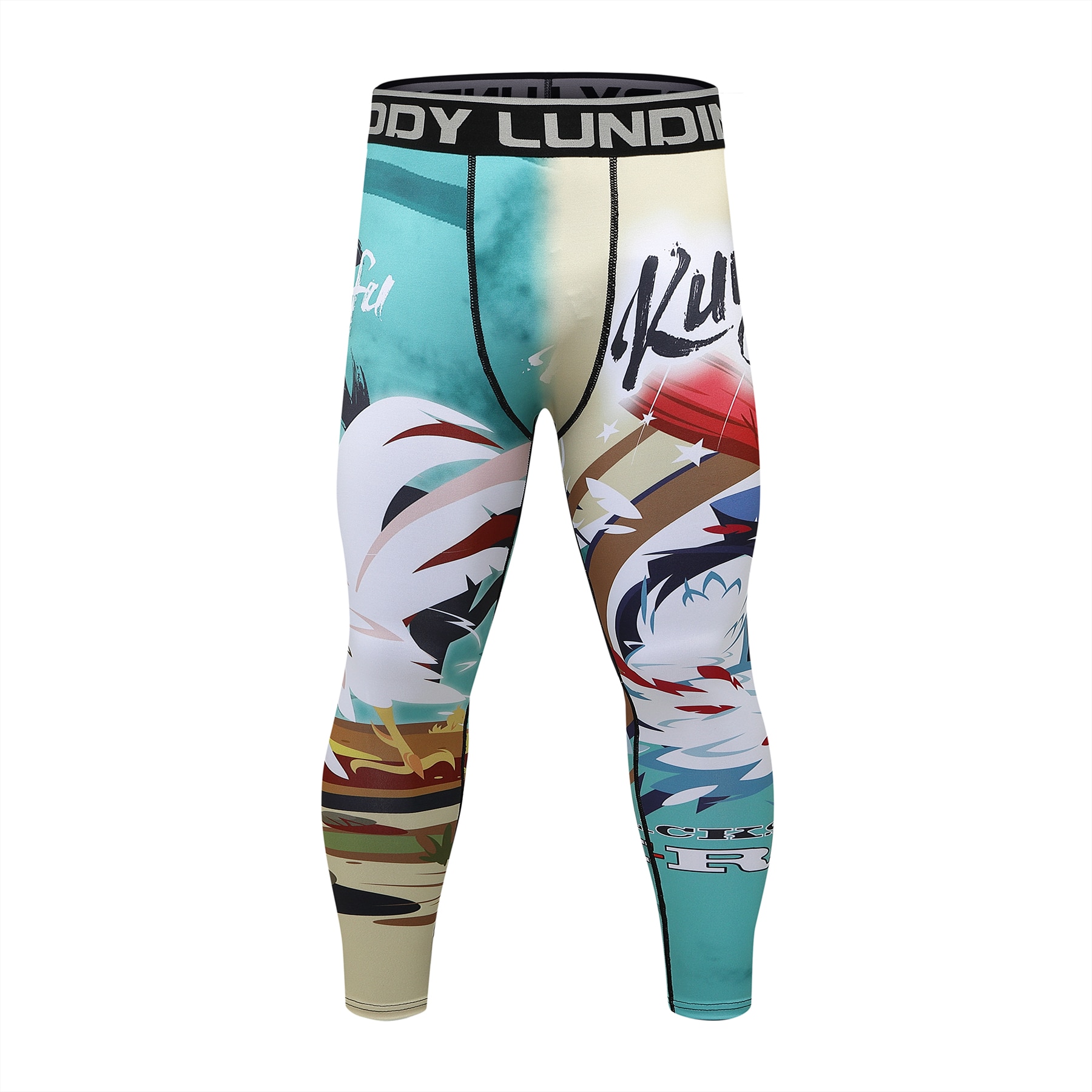 CODY LUNDIN Actor Hot Sale Make Your Own Brand Polyester Spandex Fashion Printing Men's Leggings Gym Fitnee Necessary Blue 