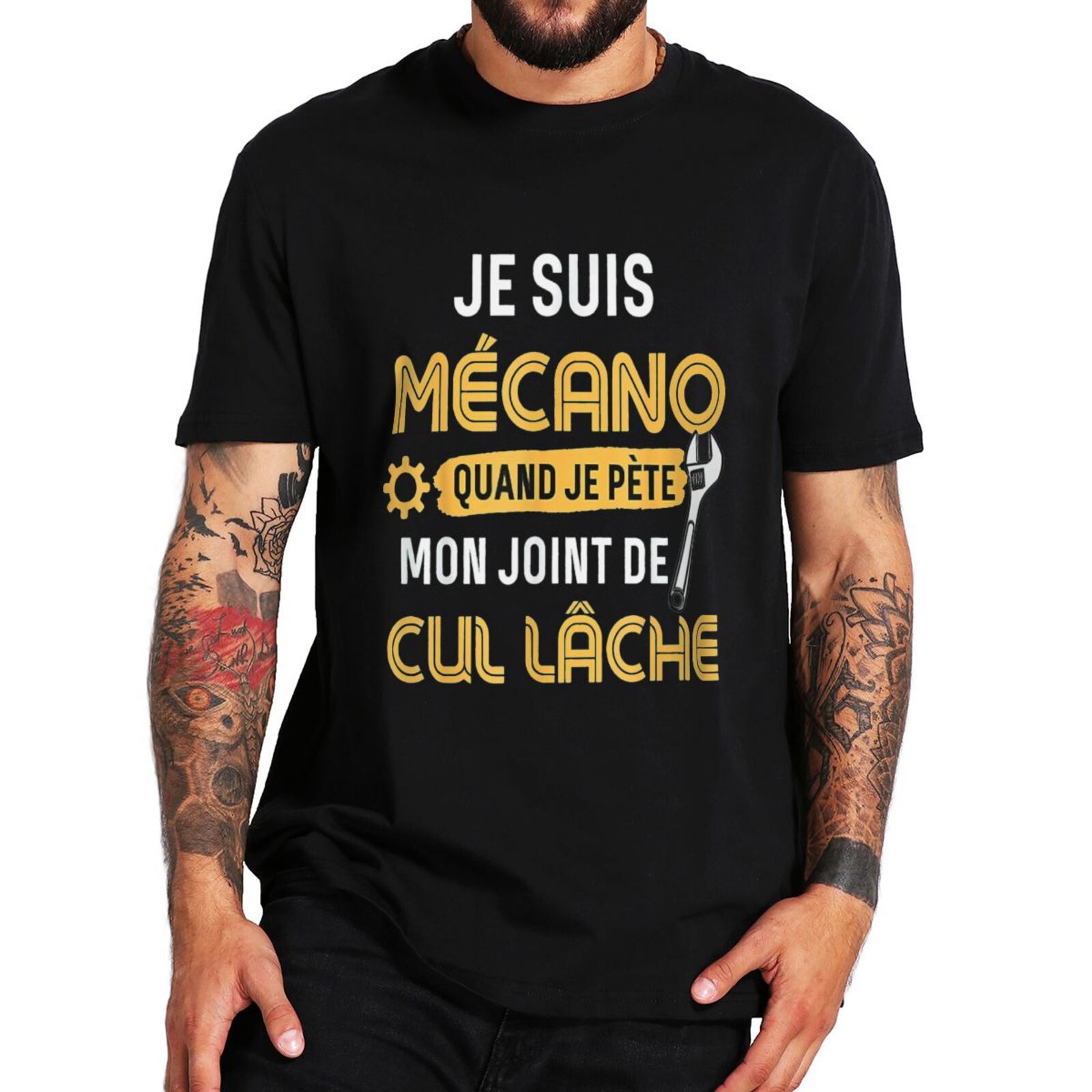 You Know I'm Mechano T Shirt Funny French Text Dad Gift Worker Humor Vintage Tee Casual Cotton Unisex Summer T-shirts EU Si