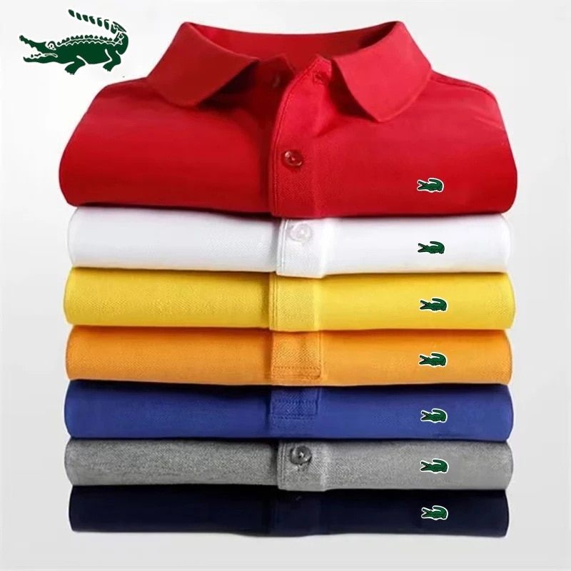High quality men's cotton embroidered polo shirt 2023 summer new high-end breathable business casual lapel short sleeve T-s