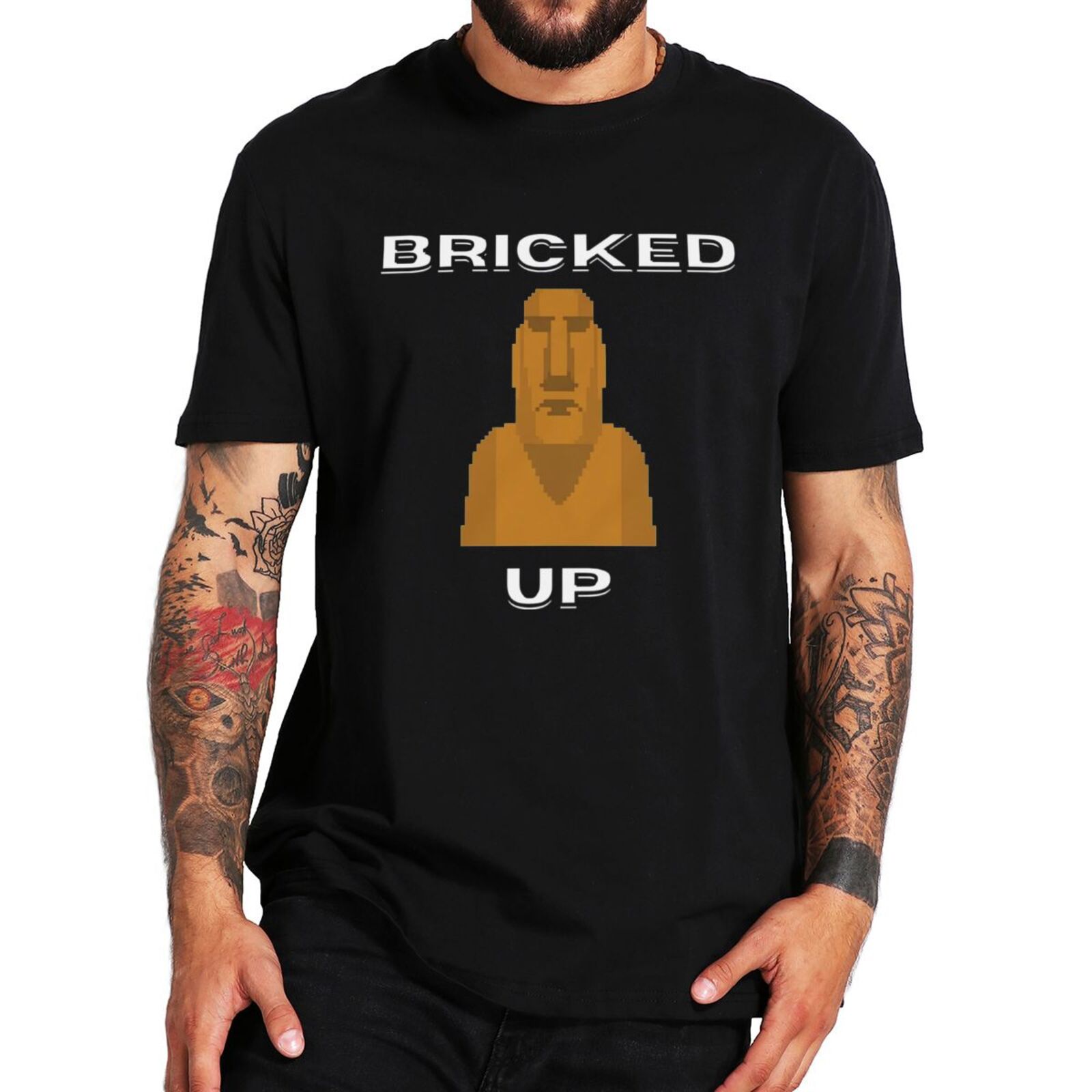 Bricked Up T-shirt 2023 Funny Slang Meme Trending Popular Men Clothig 100% Cotton Unisex Casual Soft Tee Shirt EU Size