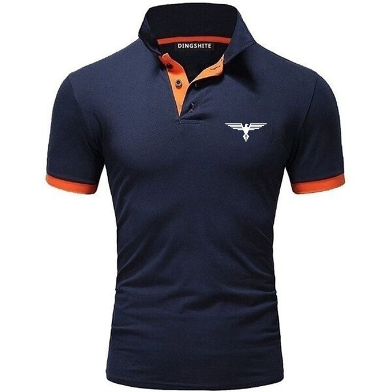 Summer Leisure DINGSHITE New Summer Leisure Polo Shirt Men's Short Sleeve Business Shirt Contrast Top T-shirt Men's Po
