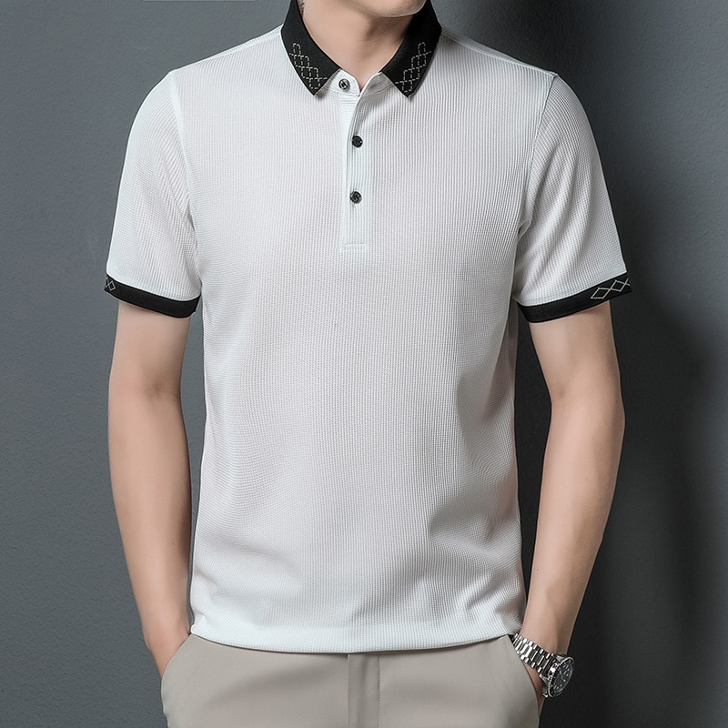 New Fashion Men's Polo Shirt Short Sleeve Thin Summer Clothing Soft Streetwear Casual Korean Style Polo Shirt for Male Tops