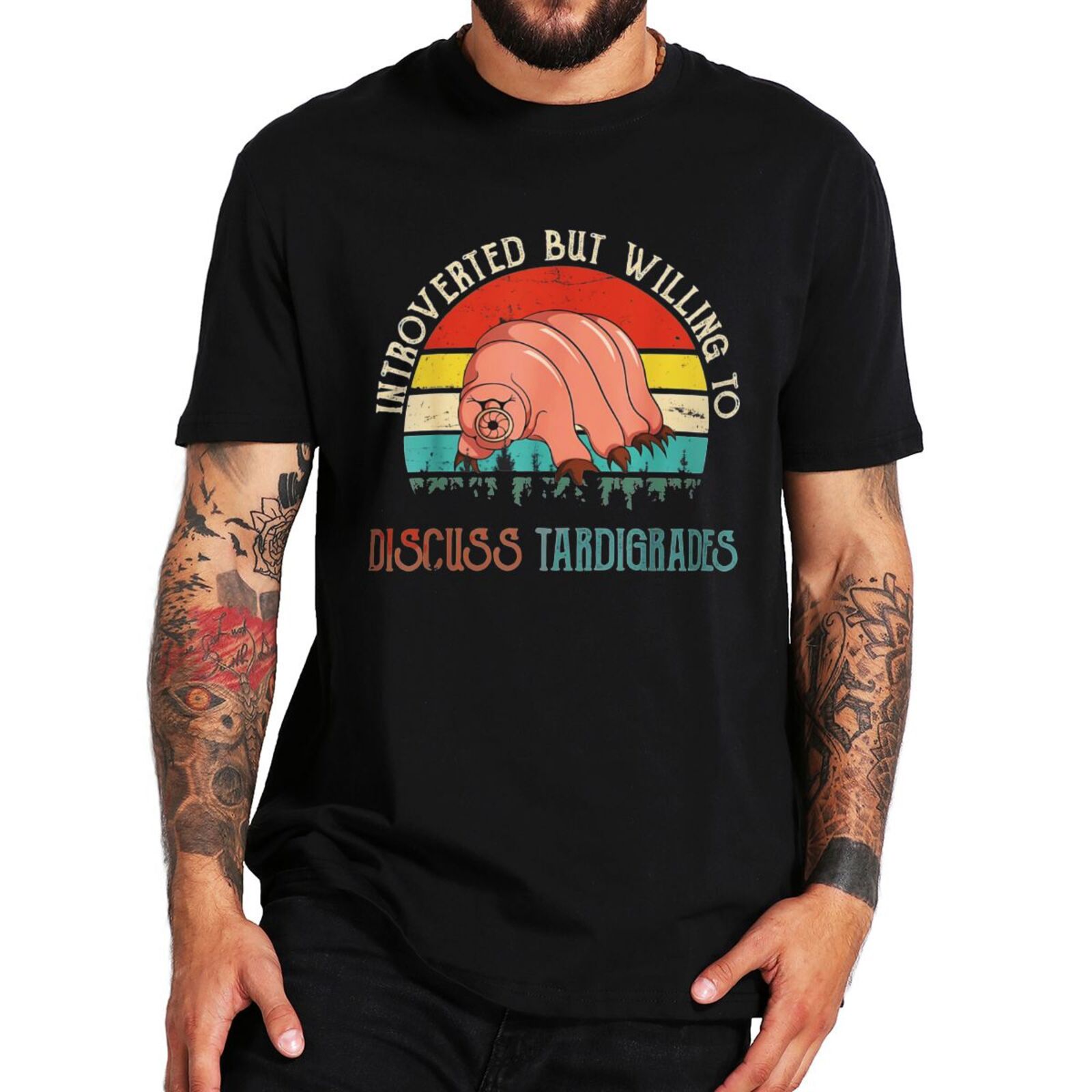 Introverted But Willing To Discuss Tardigrades T-shirt Retro Tardigrades Animals Lovers Tops Cotton Unisex Summer T Shirts