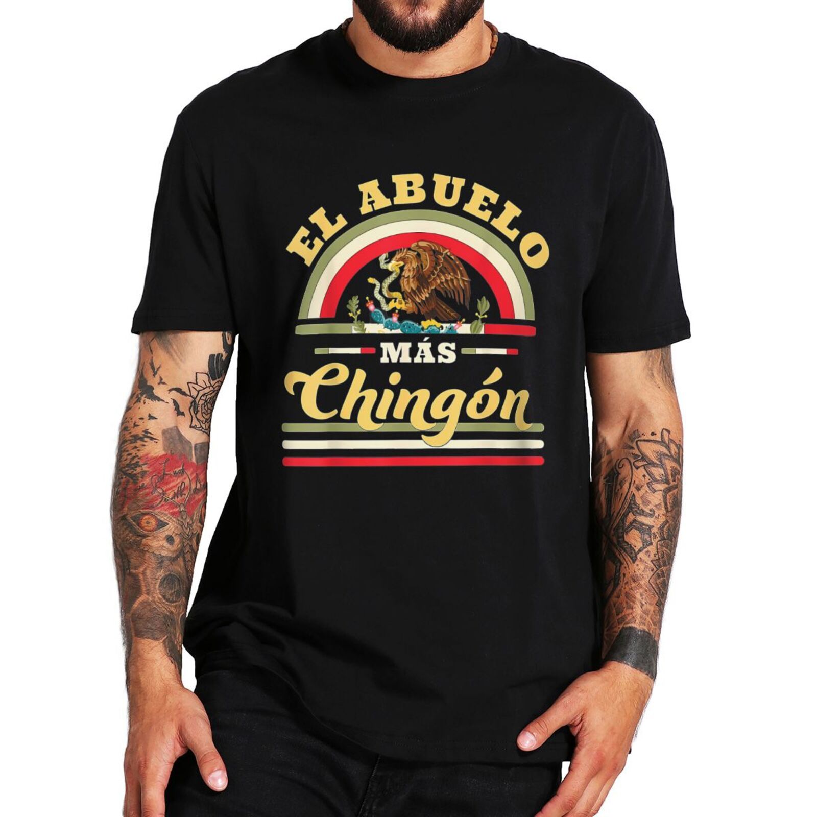 El Abuelo Mas Chingon T Shirt Retro Spanish Texts Grandpa Father's Day Gift Tee Tops O-neck 100% Cotton Unisex T-shirt