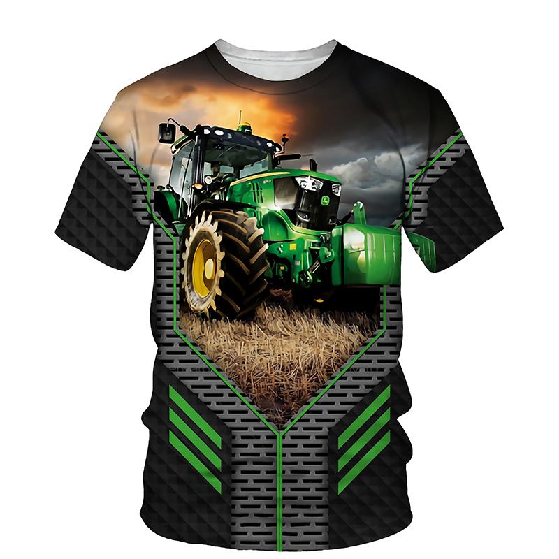 Truck Tractor Fashion Graphic T Shirt for Men New Summer Women Clothing 3D Printed Oversized T-shirt Casual O Neck Tops ropa Tee