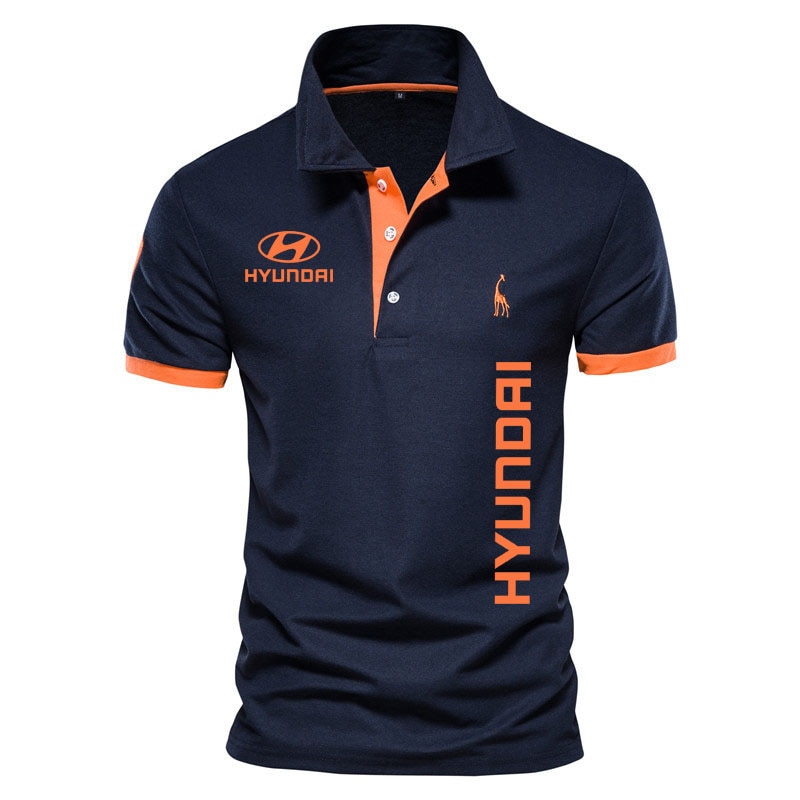 Luxury new men's T shirt High quality t shirt top Hyundai car logo print Summer Hot new oversized T-shirts POLO shirt top