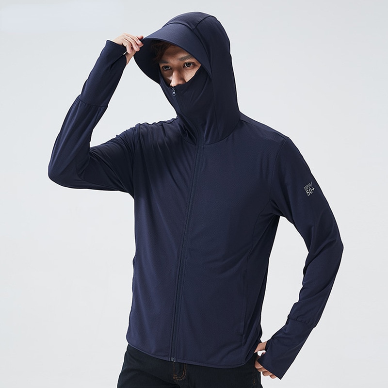 Men Golf Windbreaker Sun Protection Clothing Upf 50 Uv Block Hood Thin Outerwear Summer Jacket Sport Camping Fishing Skin Coat