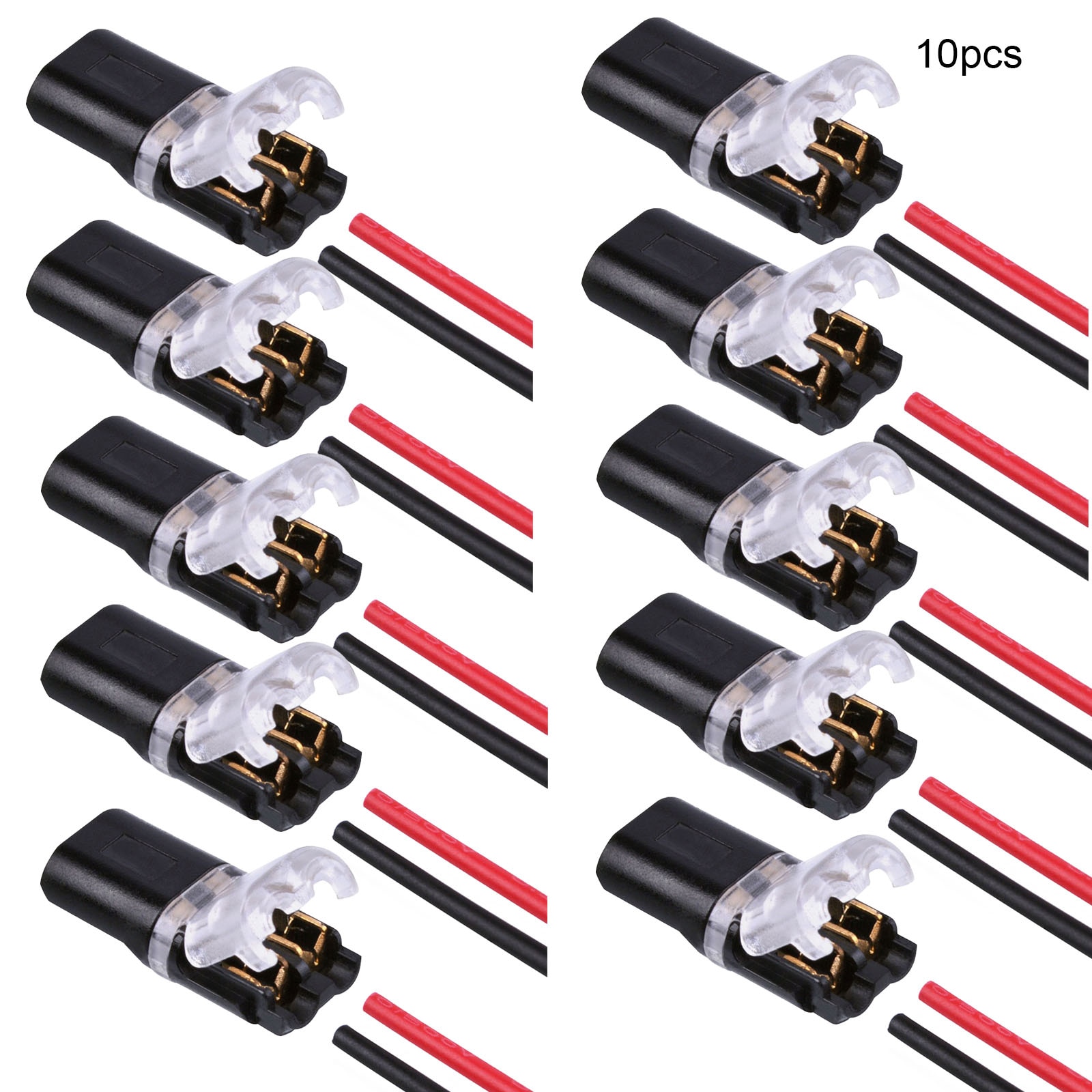10pcs Cable Connector H Quick Wire Terminal Solderless Double-Wire Plug-In Connector With Locking Buckle Electrical Supplies