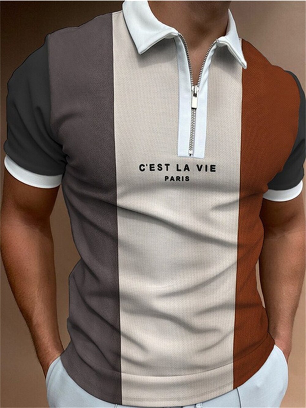 Fashionable men's personality short -sleeved T -shirt printed T -shirt summer top