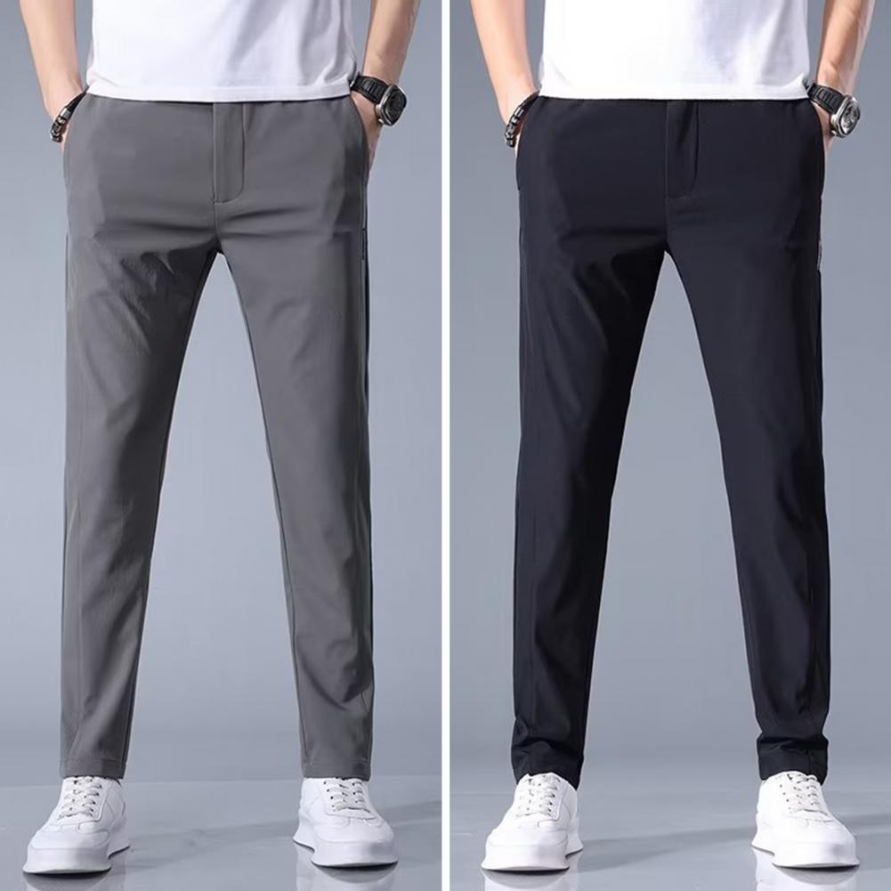 Golf Pants Men's Summer Ice Silk High Elastic Ultra-thin Casual Trousers Quick-drying Running Golf Wear Sweatpants