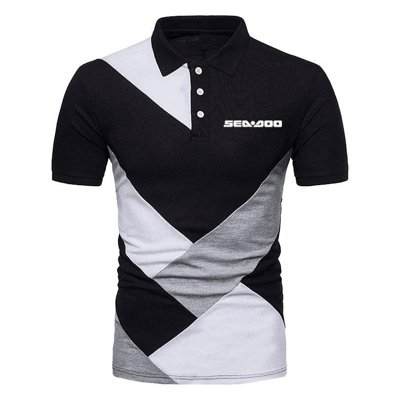 Sea Doo Seadoo Moto Men's New Printed Polo Shirt Summer Fashion Casual High Quality Breathable Cotton Splicing Short Sleeve