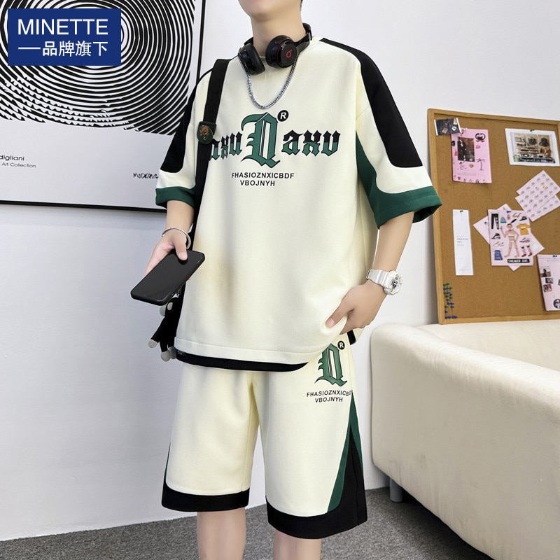 2023 The brand's minette men's t-shirt summer fashion brand short sleeved shorts Basketball uniform a set of youth spo