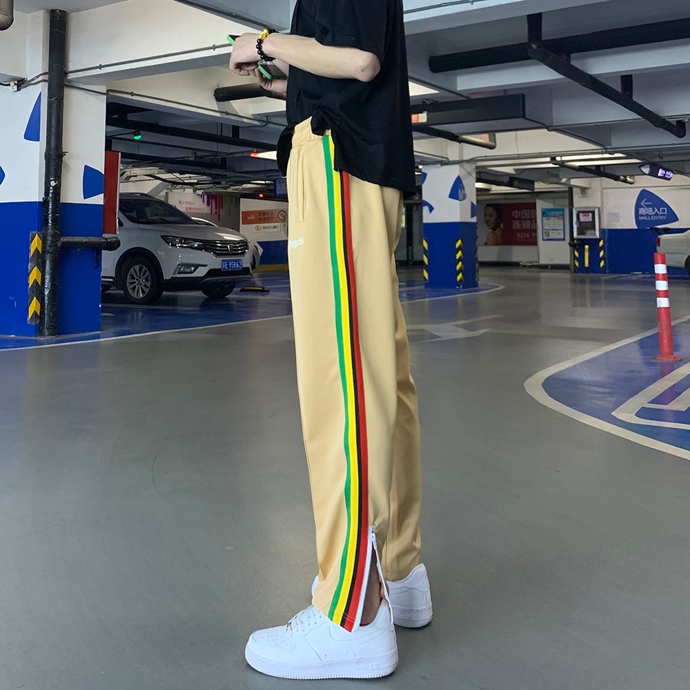 Men Striped Pants Casual Outdoor Sports Sweatpants Best Quality High Street Multicolor Breathable Jogger Couples Women Trousers