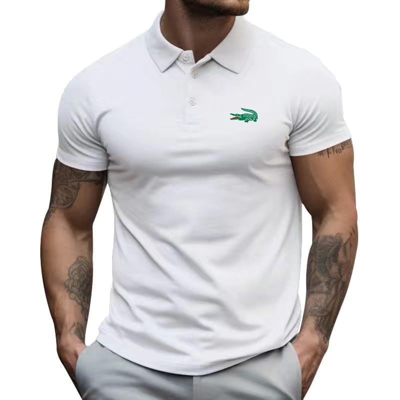 2023 Summer New Men's Lapel Anti-pillin Polo Shirt Embroidered Short Sleeve Casual Business Fashion Slim Fit Polo Shirt for