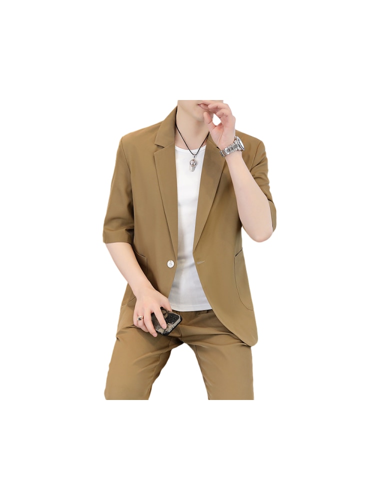 M-gentleman banquet business format in summer thin casual suit wedding groomsmen Bingsi suit two pieces