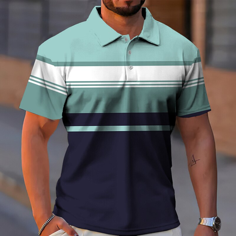Fashion Polo Golf Shirt For Men Music Graphic Print Shirts Casual Short Sleeves Tees Men's Clothing Sports Streetwear Camis