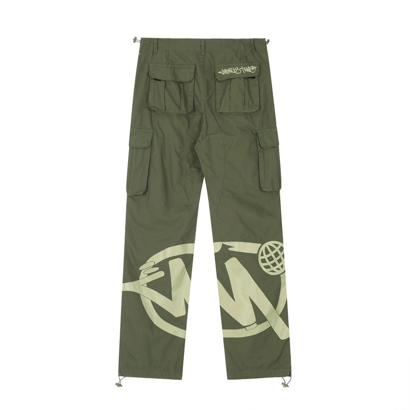 Street Popular Minus Two Black Pants Men Y2K New Harajuku Style Hip Hop Cargo Pants Punk Rock Loose Overalls Casual Joker Pants