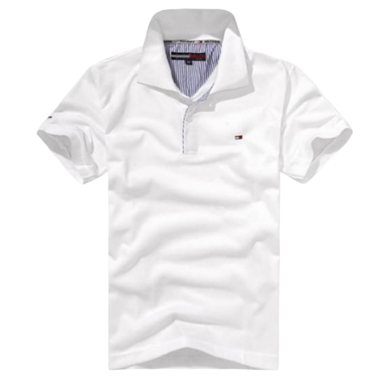 Men fashion brand cotton polo tee shirts tommies colors short sleeve T-shirts embroidery tops S-3XL