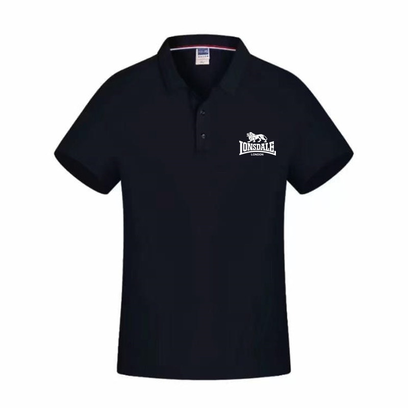 LONSDALE Printing New Lapel Men's Short-sleeved POLO Shirt Men's Business POLO Summer Short-sleeved Cotton Korean Polo