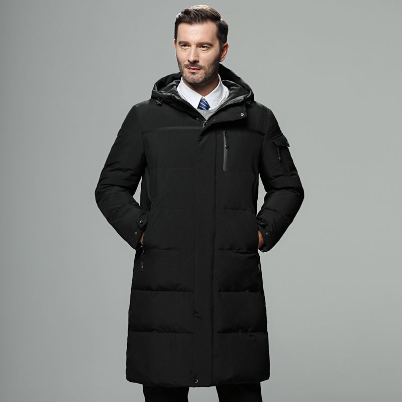 Men's Winter Warm Down Jacket 2023 New Arrivals Men Fashion Hooded Water-resistant Windproof Long Male Puffer Coat