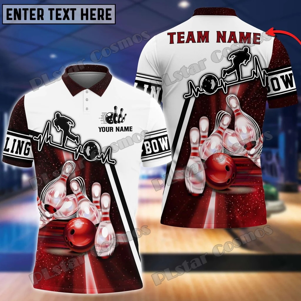 Bowling Player Multicolor Option Custom Name 3D Printed Fashion Men's Polo Shirt Summer Street Unisex Casual Polo shirt WK1