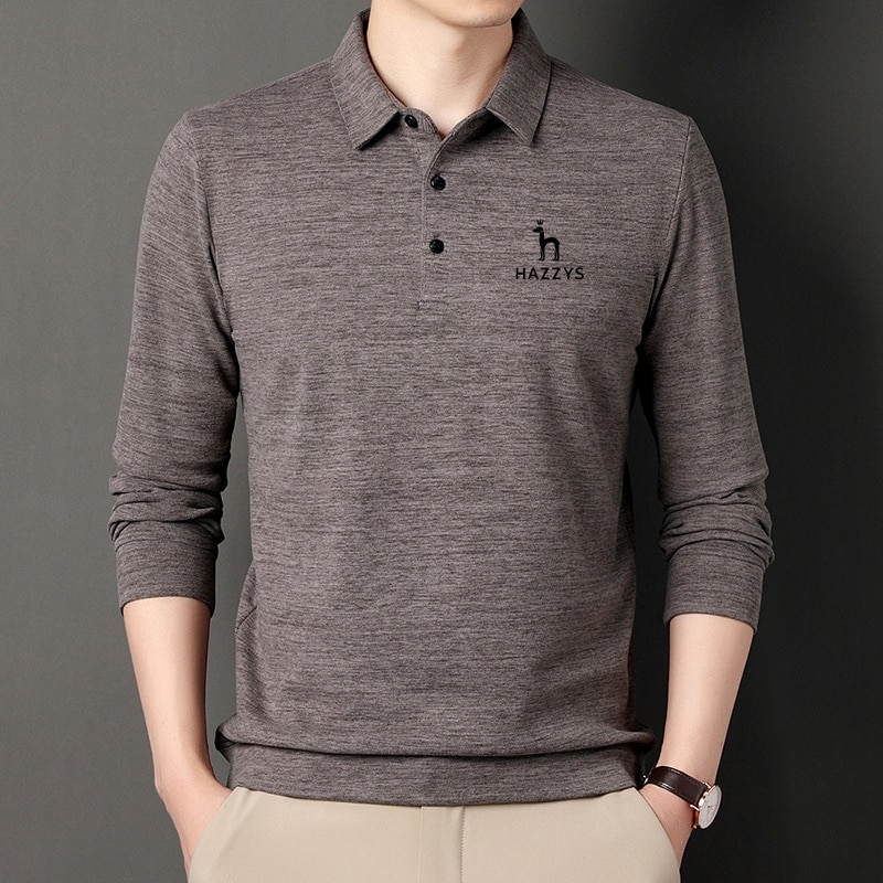 Top Grade New Fashion Brand Designer Polo Shirts For Hazys Men printing Business Casual Long Sleeve Tops Mens Shirts