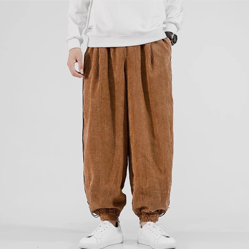 New Corduroy Men's Harem Pants Fashion Men Jogging Sweatpants Big Size Cotton Woman Casual Trousers Streetwear Dropshipping