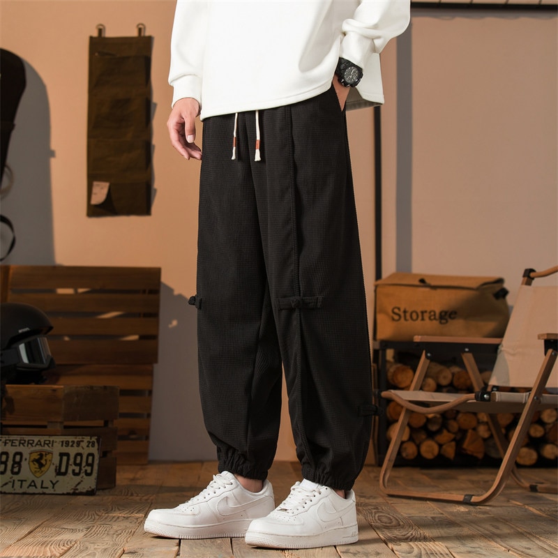 Corduroy Sweatpants Men’s Vintage Harem Pants Male Elastic Waist Jogger Autumn Men Trousers Streetwear Large Size M-5XL