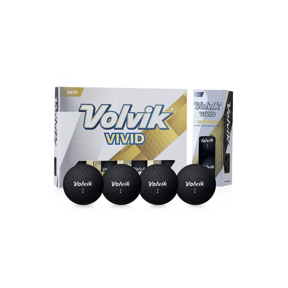 Volvik Vivid Black Golf Balls - 1 Doz