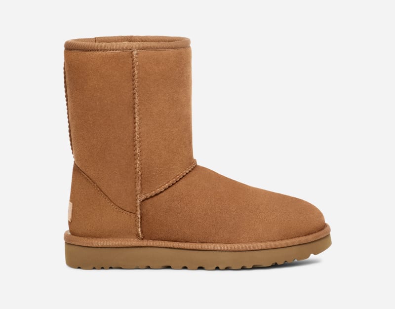 UGG® Classic Short II Boot for Women in Brown, Size 10, Shearling/Polyester/Leather