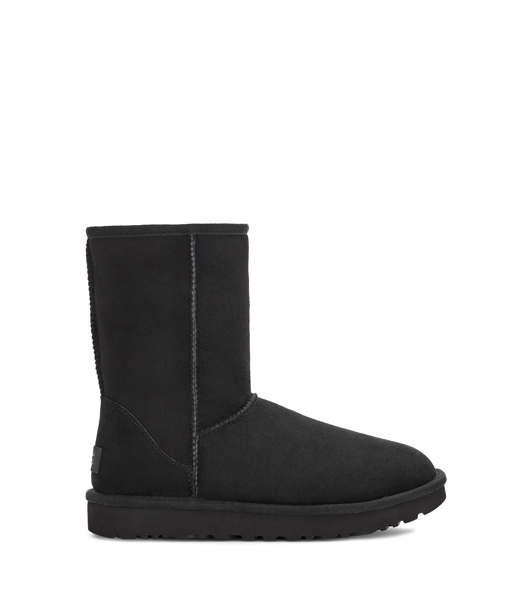 UGG® Classic Short II Boot for Women in Black, Size 3, Shearling/Polyester/Leather