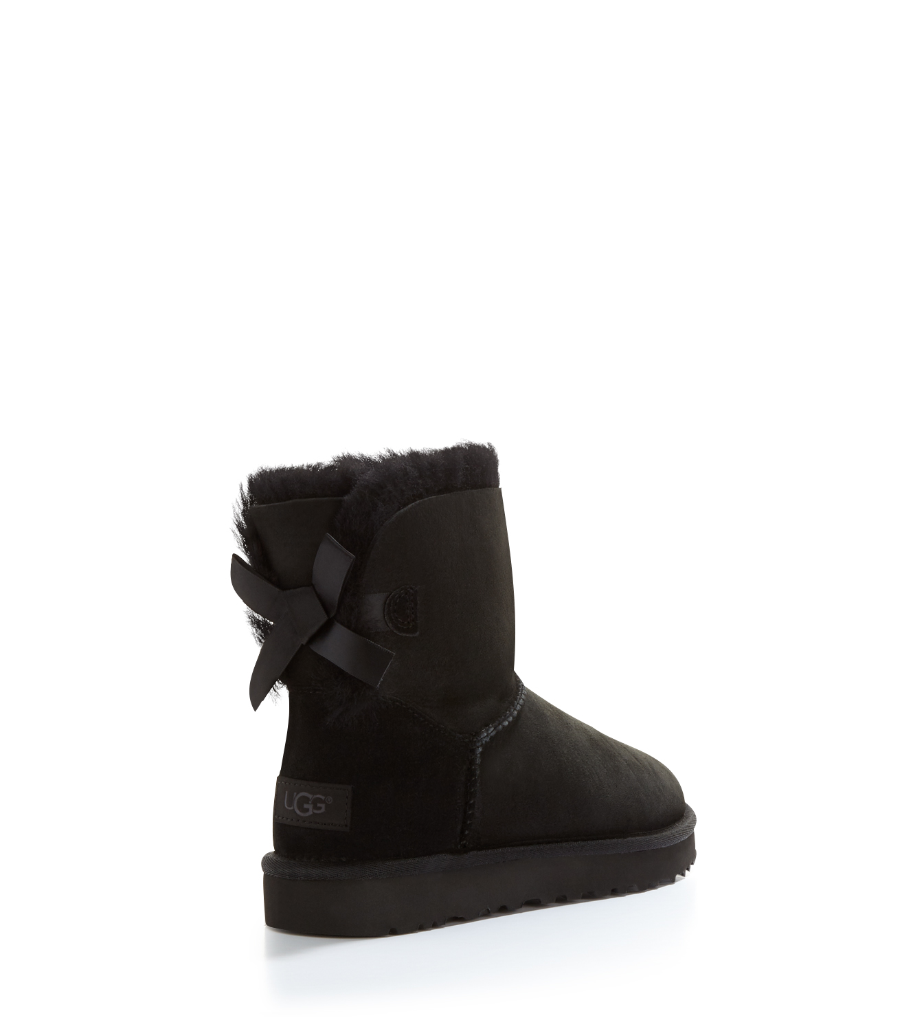 UGG® Mini Bailey Bow II Boot for Women in Black, Size 3, Shearling/Polyester/Leather