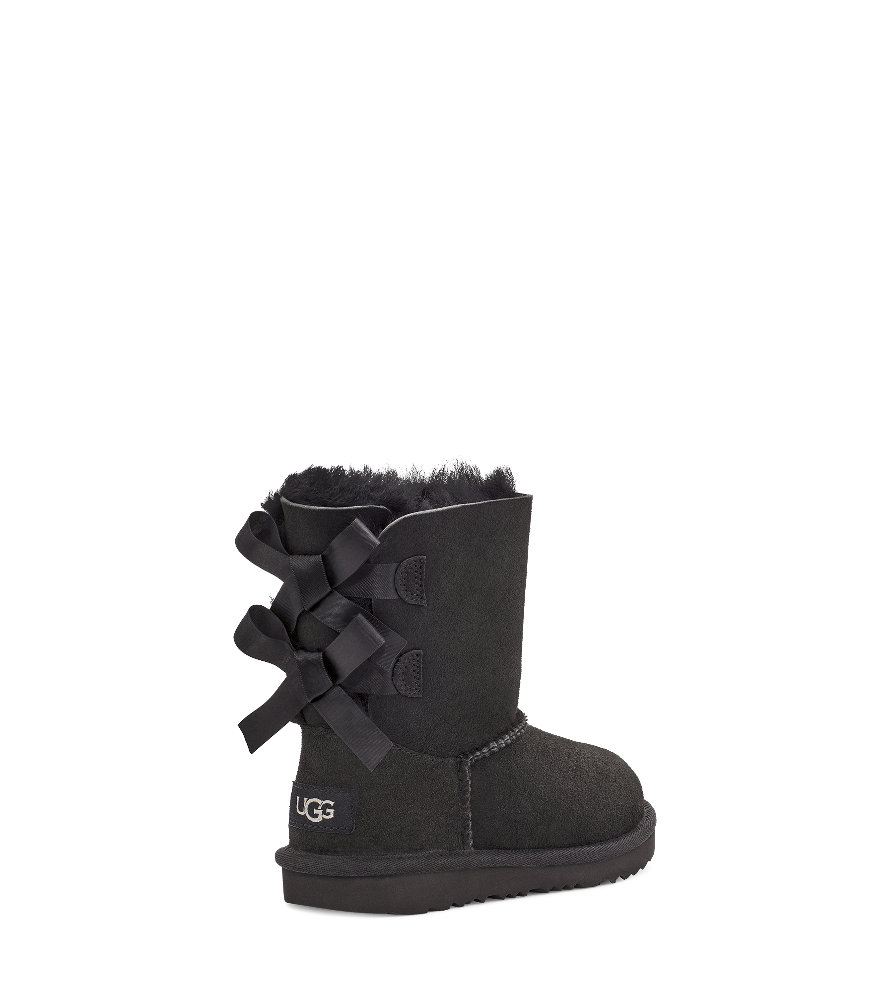 UGG® Bailey Bow II Boot for Kids in Black, Size 2, Leather