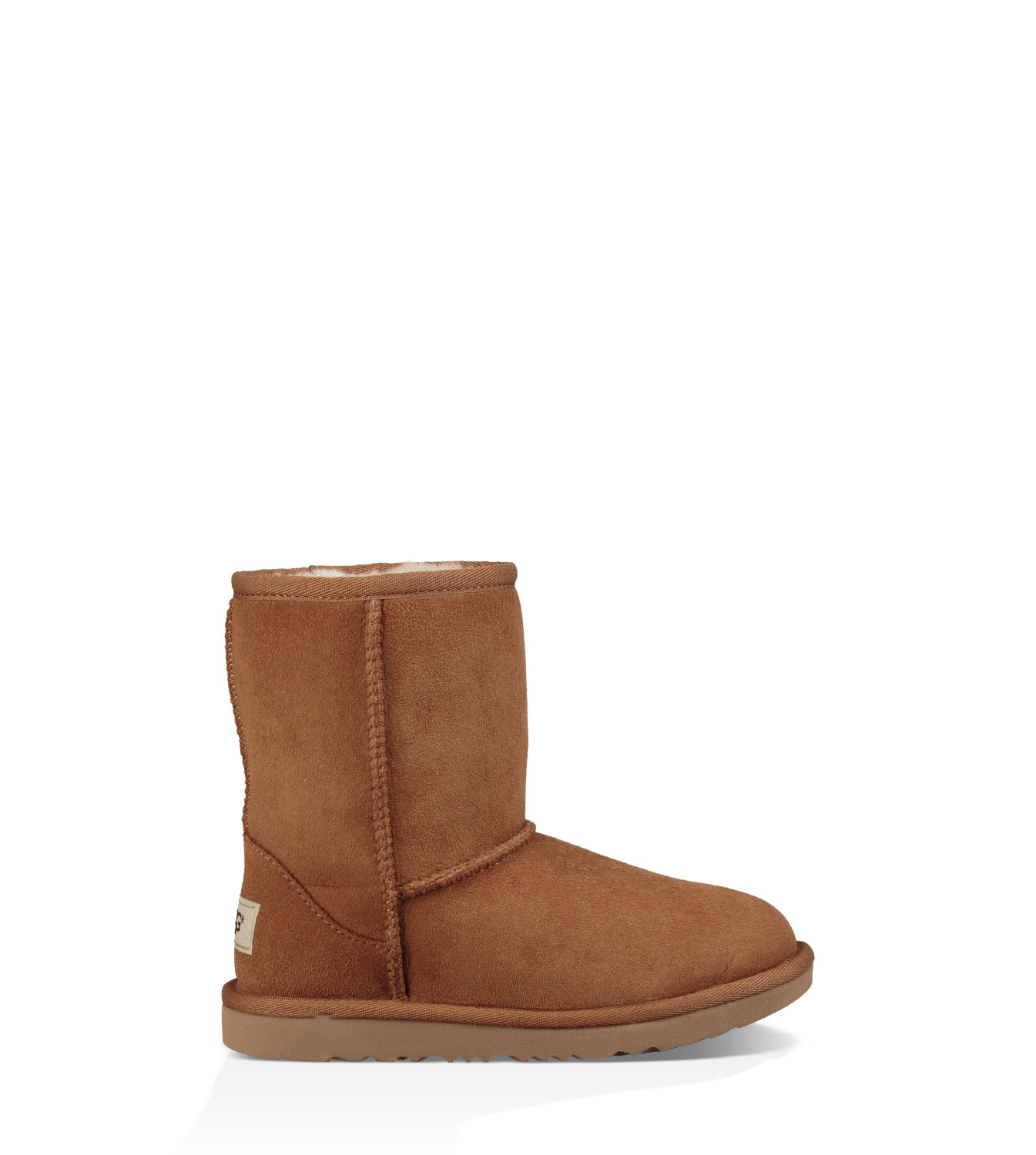 UGG Classic Short II Boot for Kids in Brown, Size 3, Leather