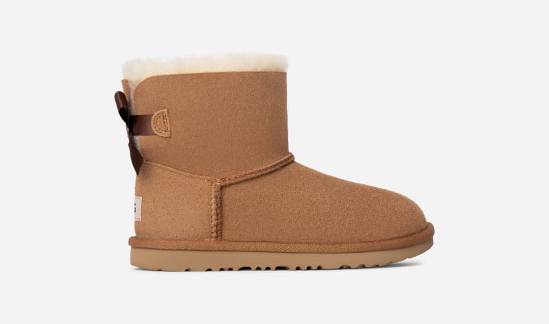 UGG® Mini Bailey Bow II Boot for Kids in Brown, Size 3, Suede