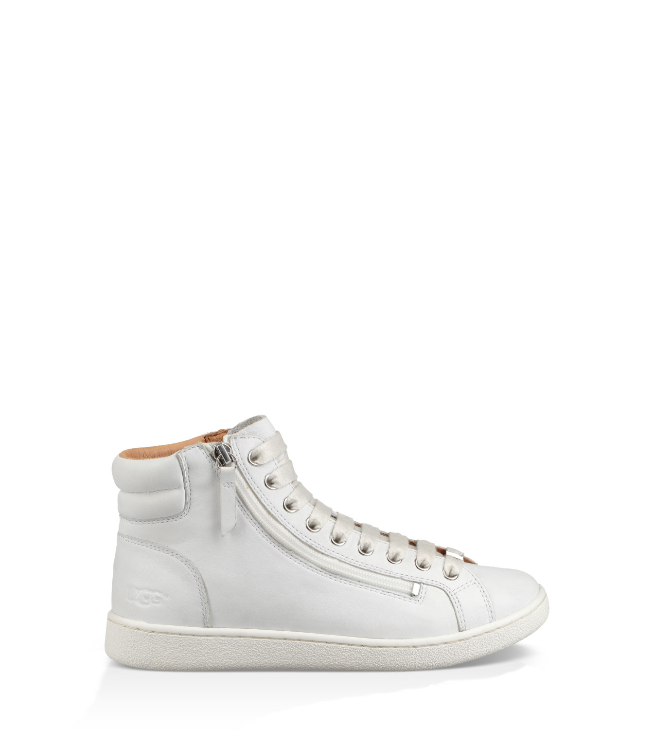 UGG® Olive Trainer for Women in White, Size 3, Leather/Cotton