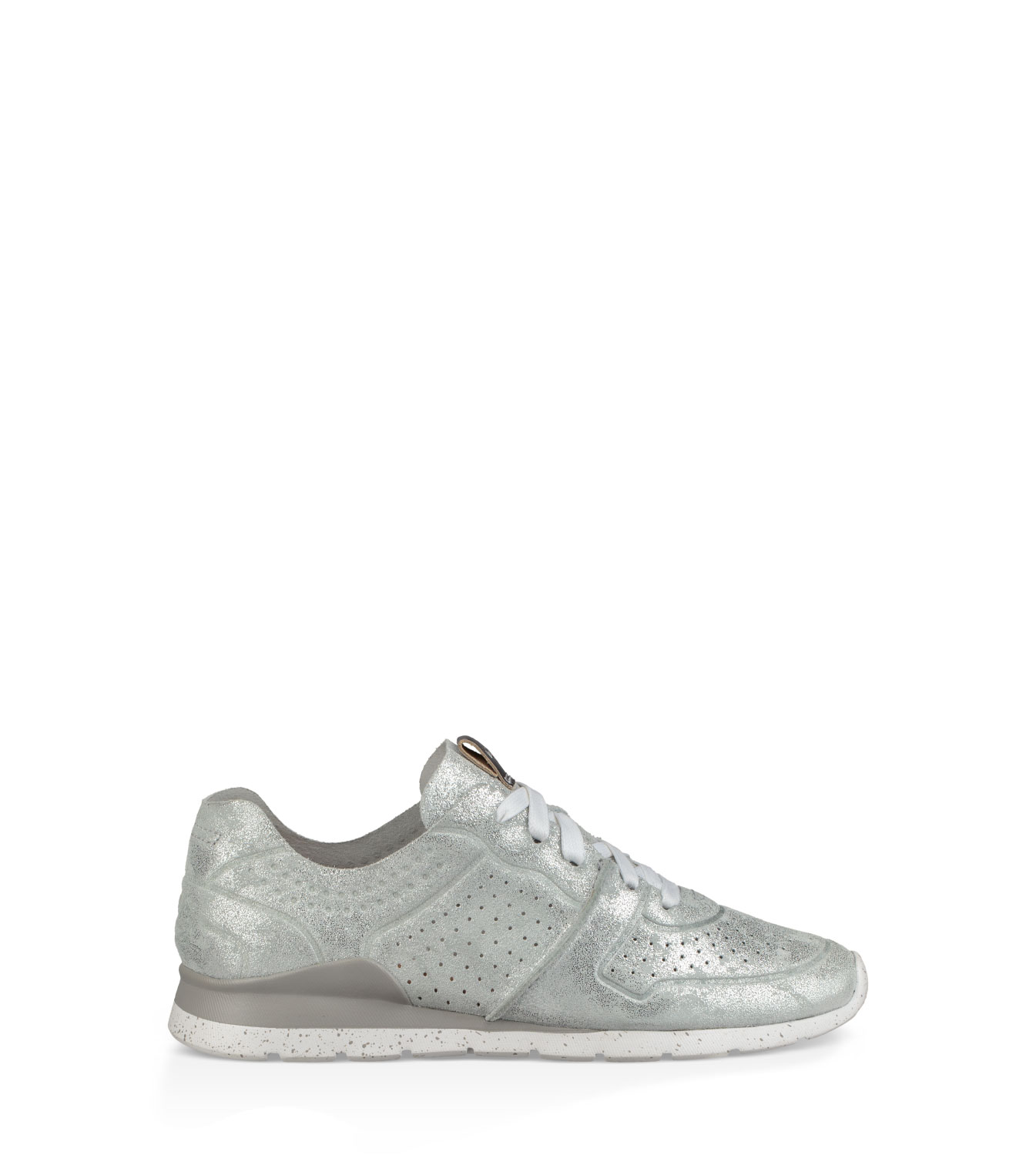 UGG Tye Stardust Trainer for Women in Silver, Size 3, Leather/Suede