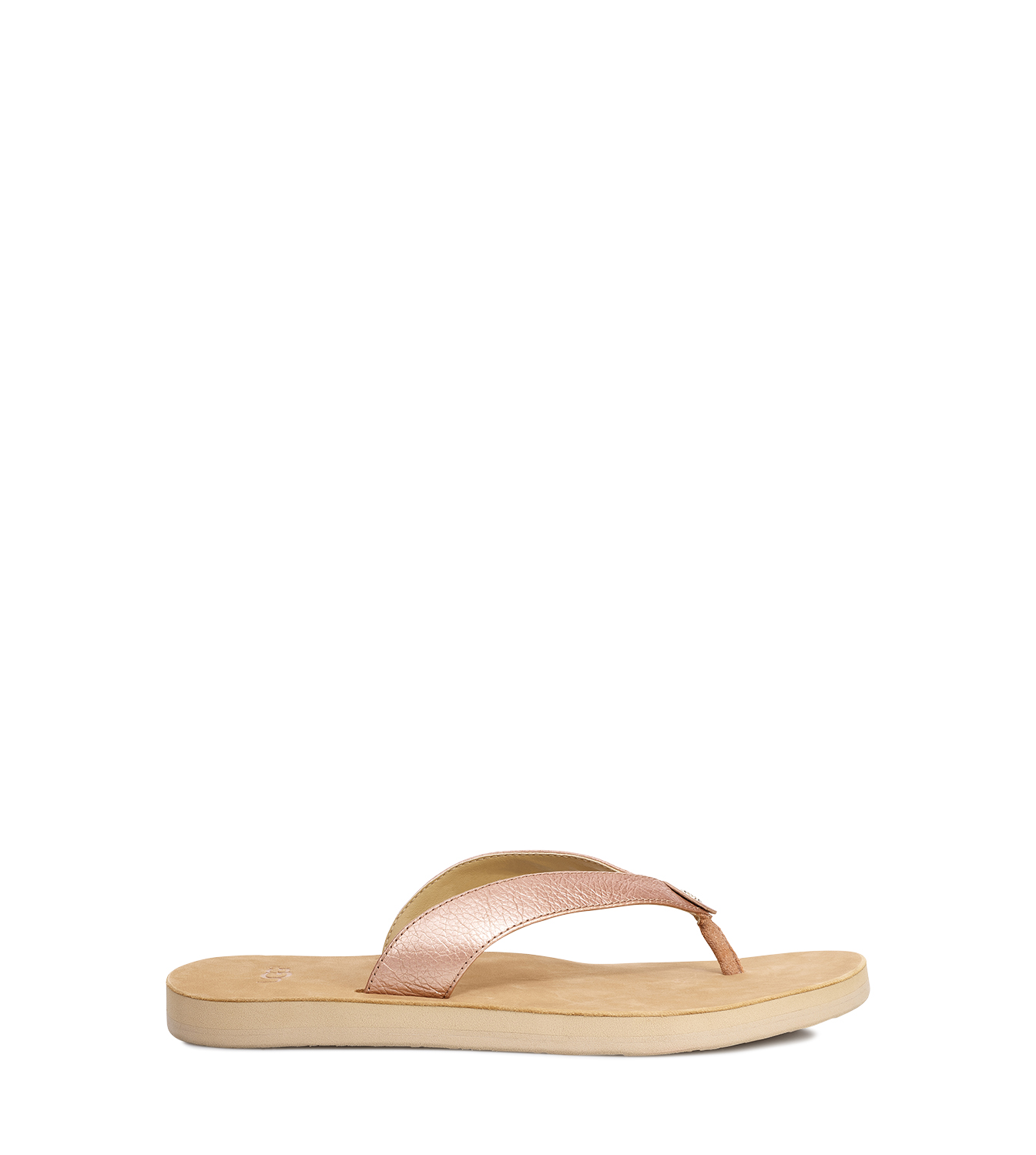 UGG Tawney Metallic Flip Flop for Women in Silver, Size 3, Leather