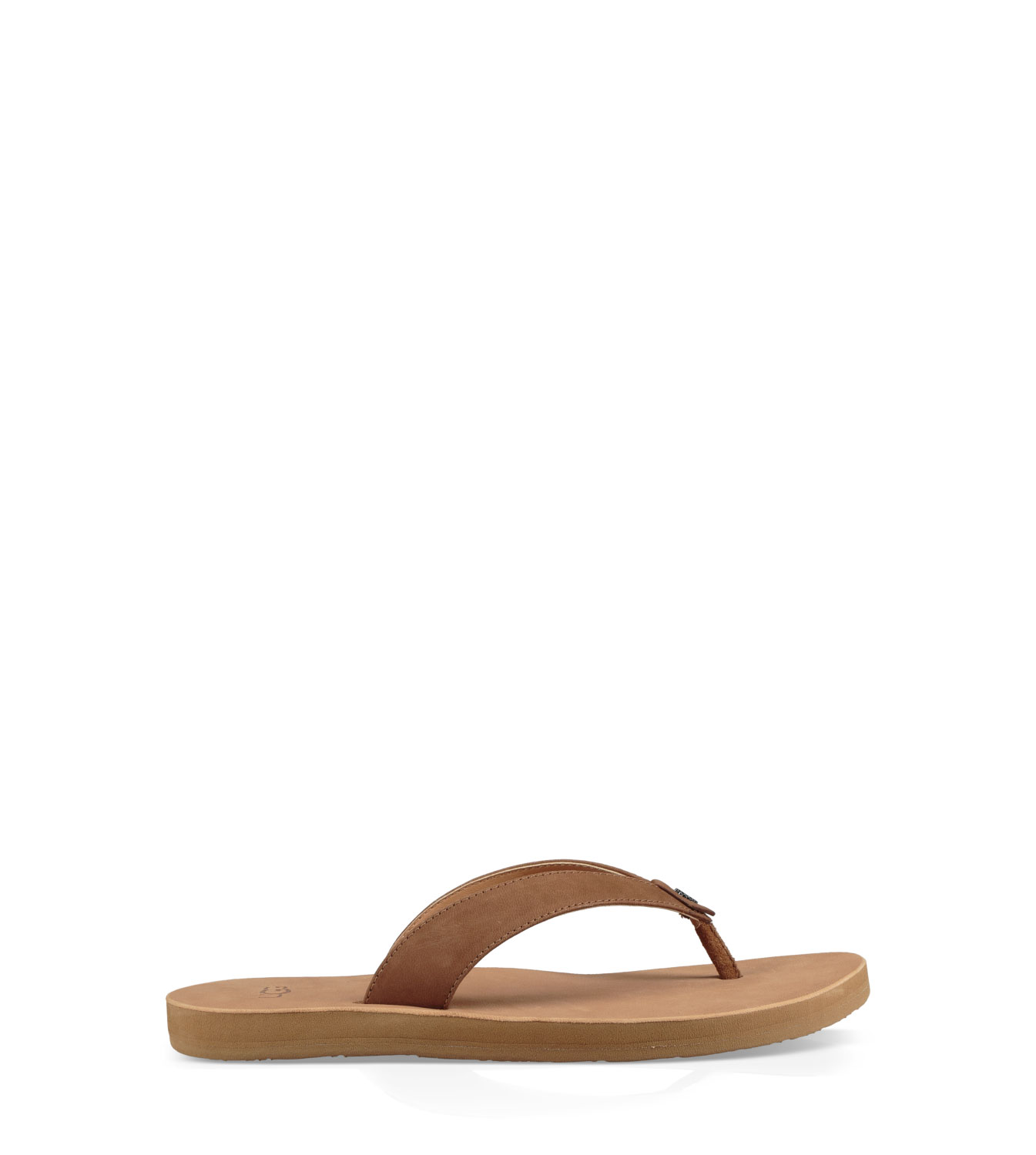 UGG Tawney Flip Flop for Women in Chestnut, Size 3, Leather/Suede
