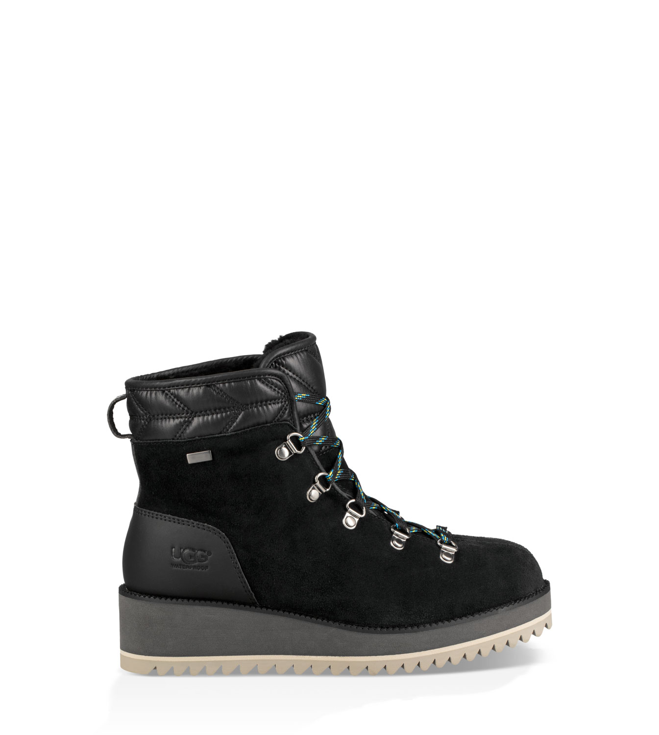 UGG Birch Lace-Up Boot for Women in Black, Size 9, Suede