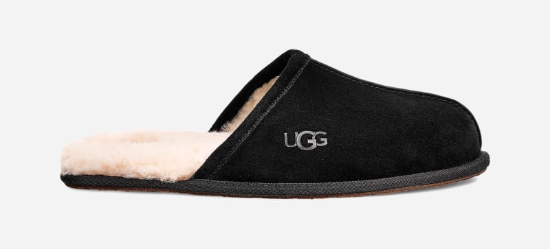 UGG® Scuff Slipper for Men in Black, Size 9, Suede/Polyester/Wool