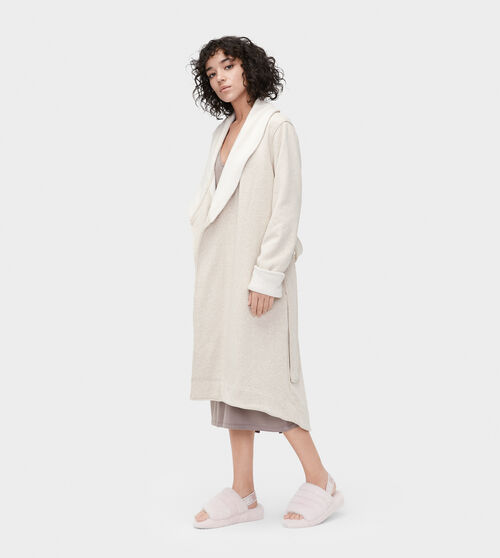 UGG Women's Duffield II Dressing Gown in Oatmeal Heather, Size XS, Cotton Blend
