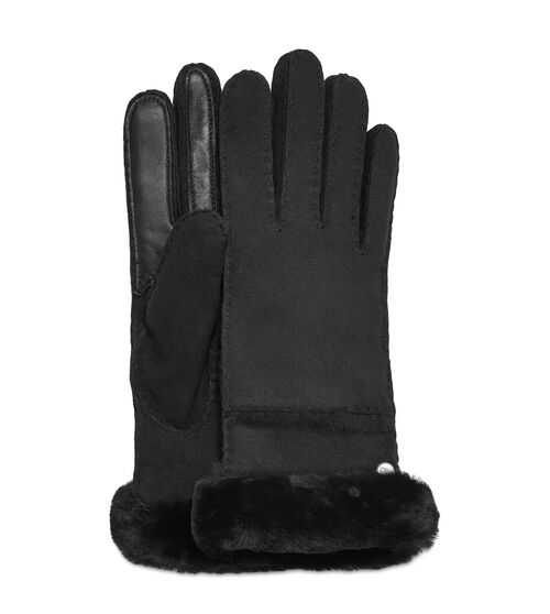 UGG Women's Seamed Tech Glove in Black, Size Large, Shearling