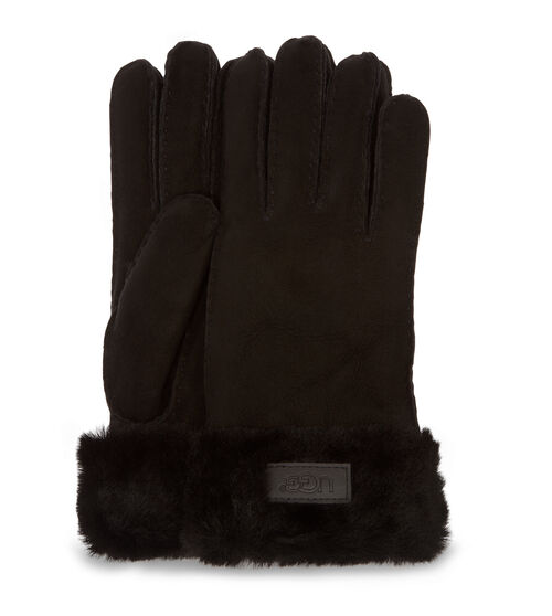 UGG Women's Turn Cuff Glove in Black, Size Large, Shearling
