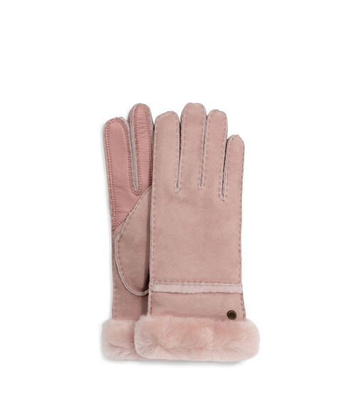 UGG Women's Seamed Tech Glove in Pink Crystal, Size Small, Shearling